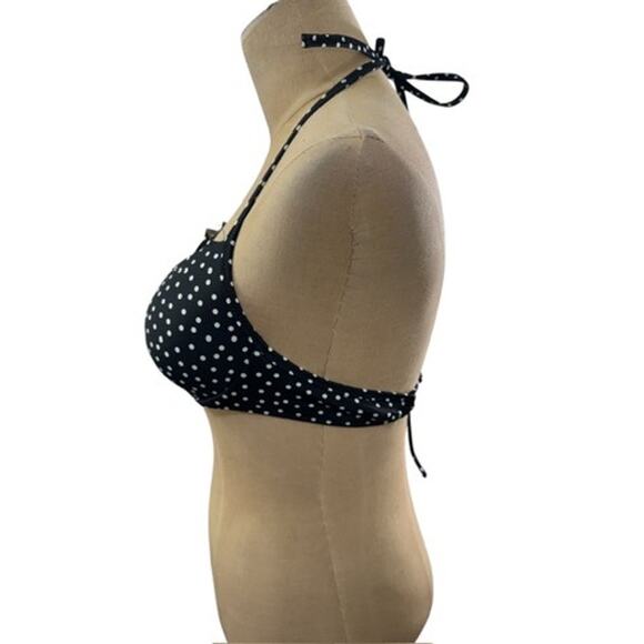 "Victoria Secret" Bikini Top Size 34B Black White Polka Dots Beach Sexy Vacation - Picture 2 of 9